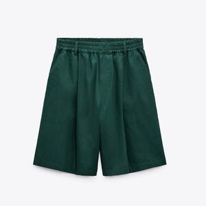 Zara Dark Green Poplin Culottes